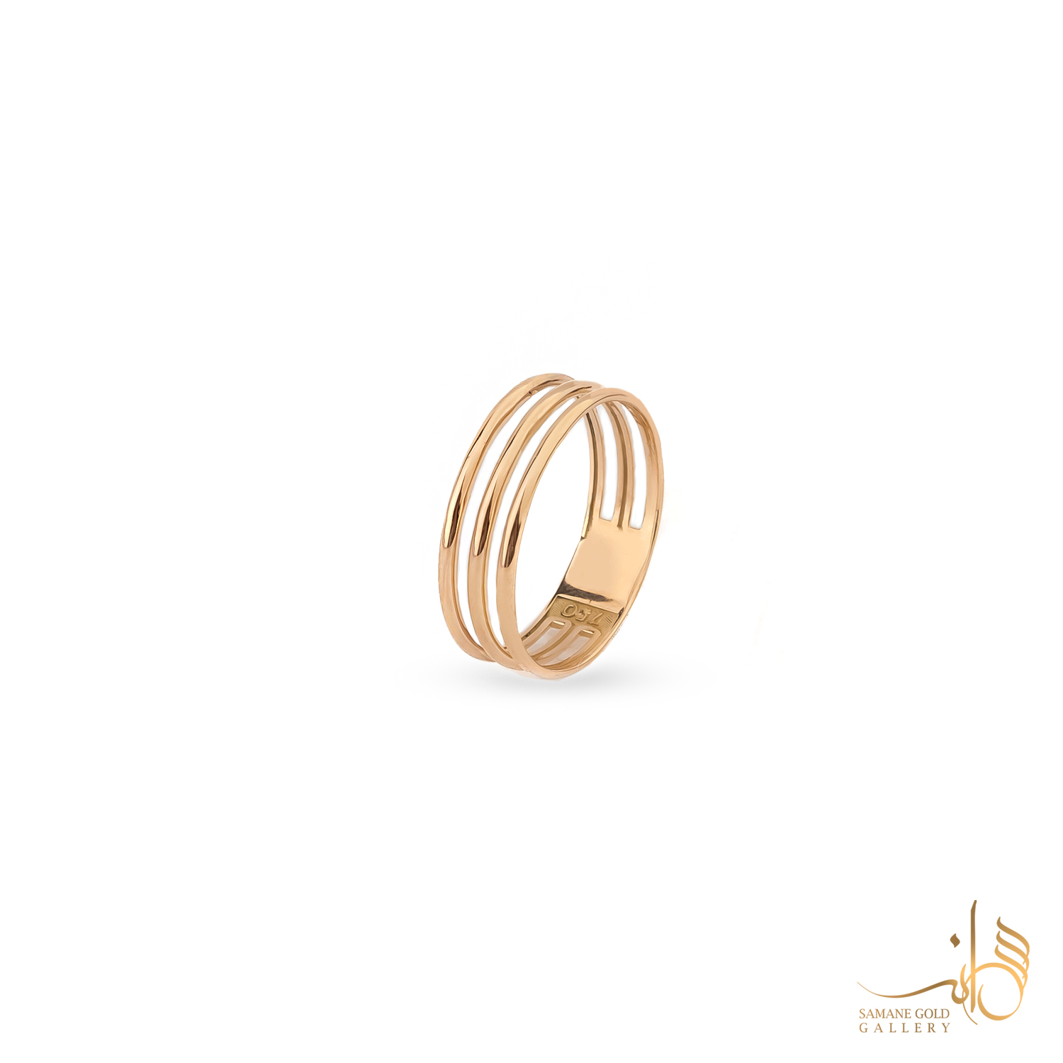 رینگ طلا سه لاین شیک