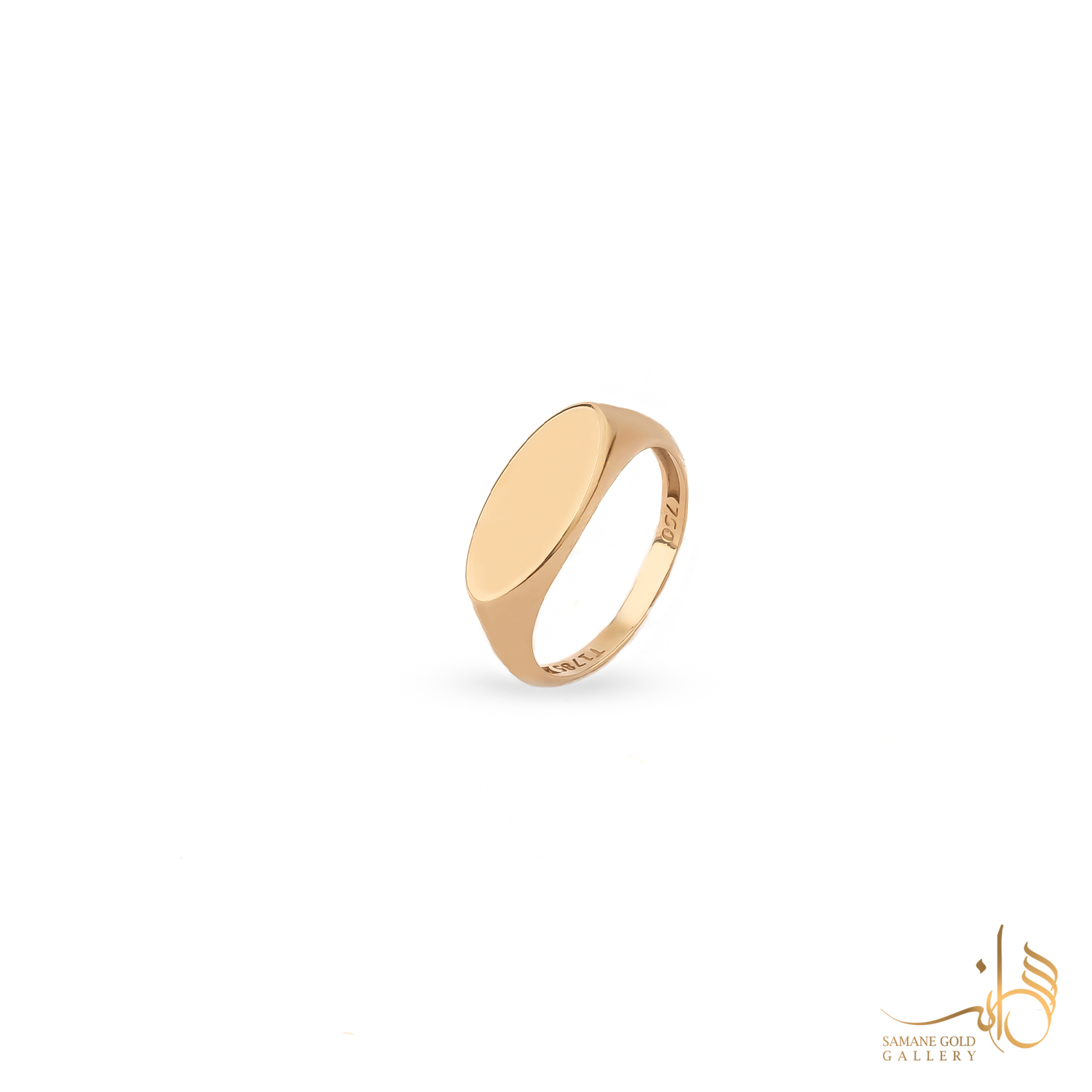 انگشتر طلا بیضی آینه‌ای