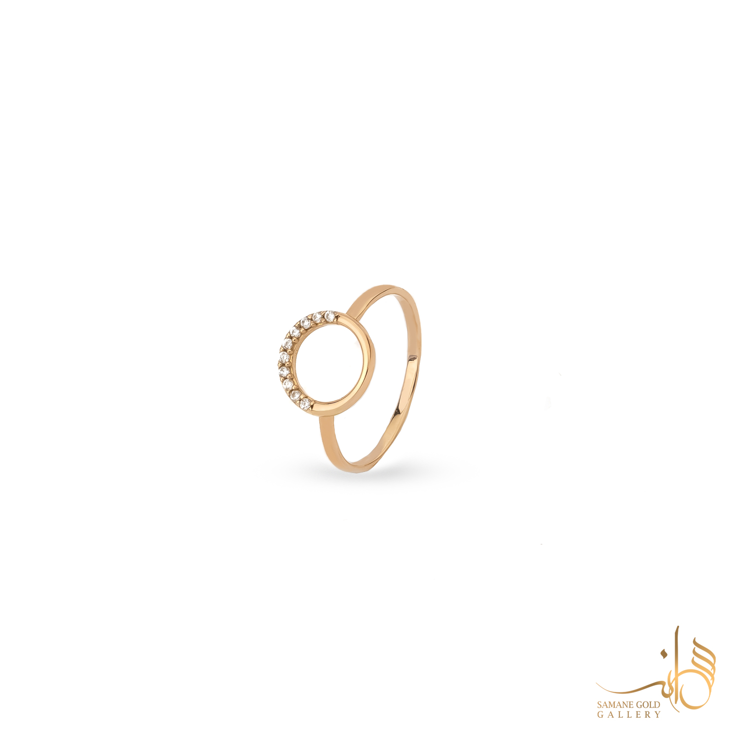 انگشتر طلا دایره نگین‌دار