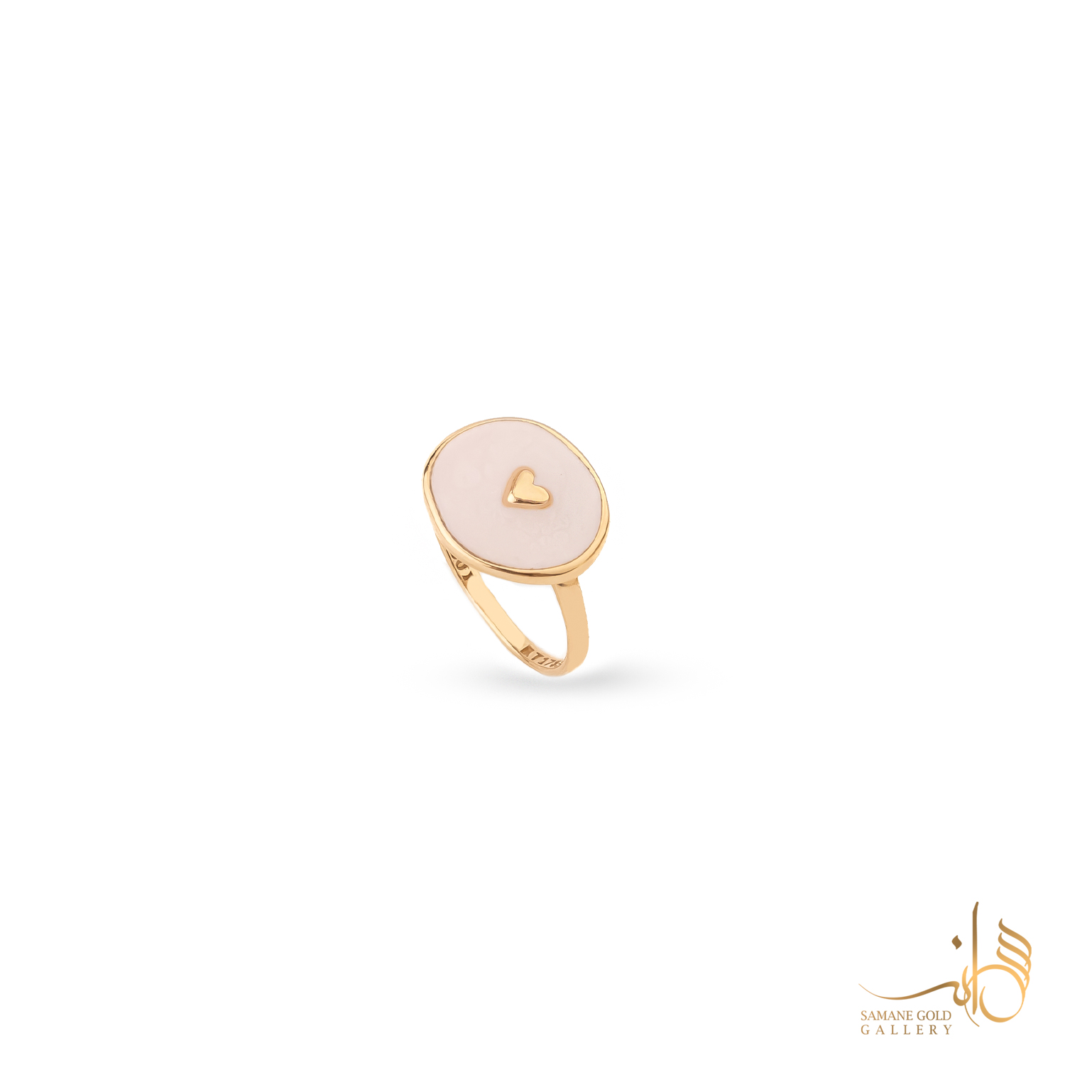 انگشتر طلا قلب مینا صورتی