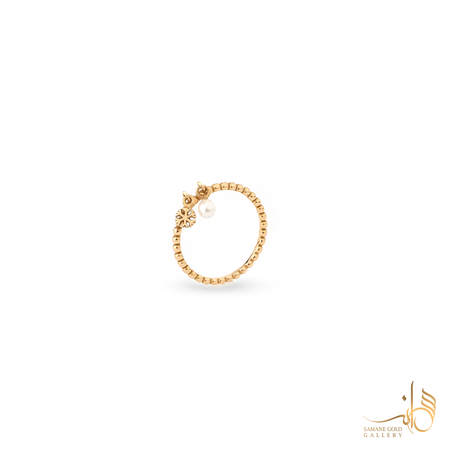 انگشتر طلا گوارسه دونه برف و مروارید