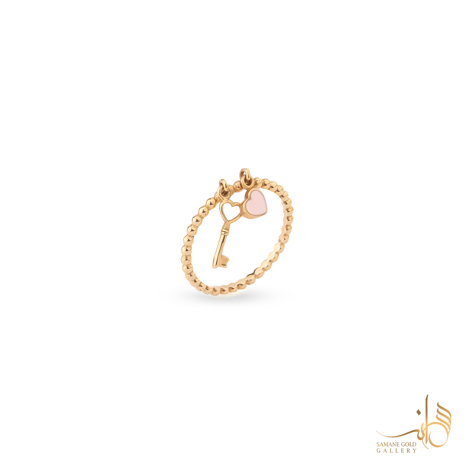 انگشتر طلا گوارسه قلب و کلید