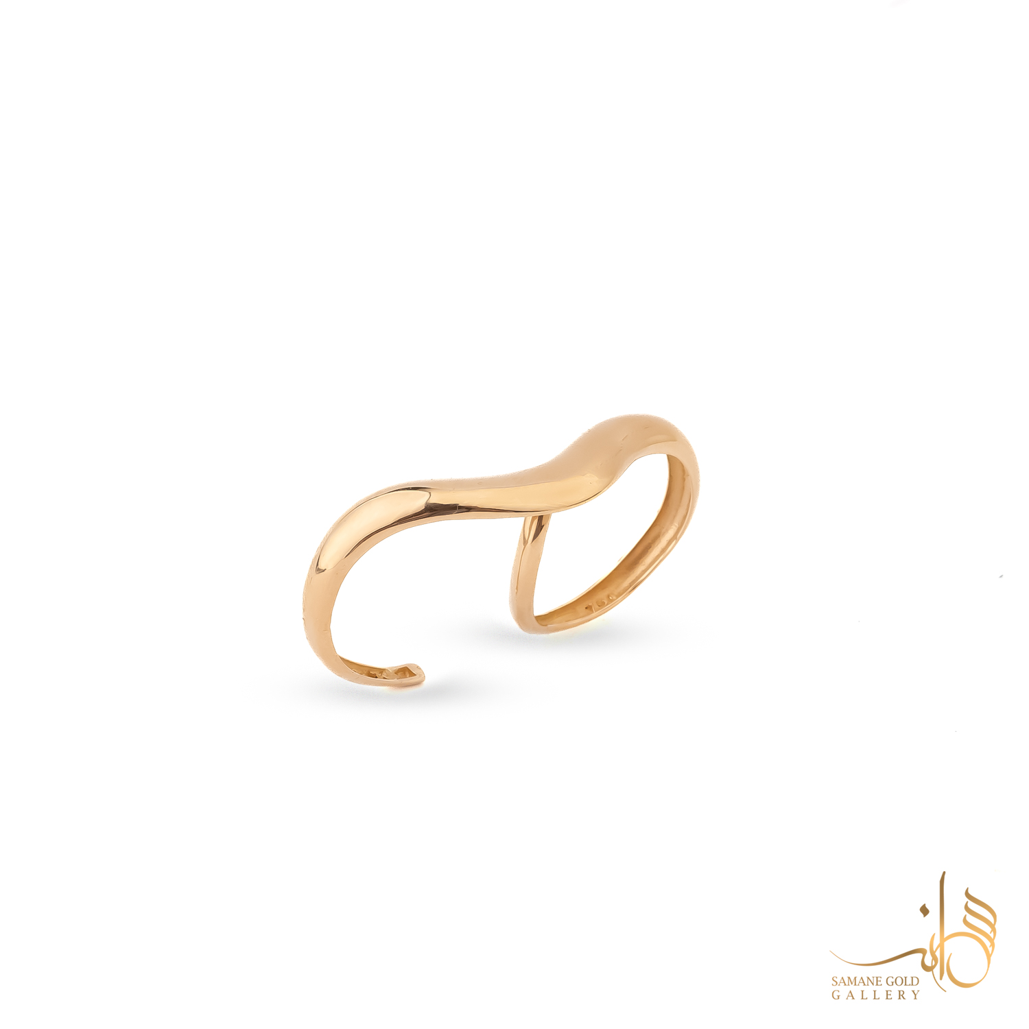 انگشتر طلا موج دوتایی