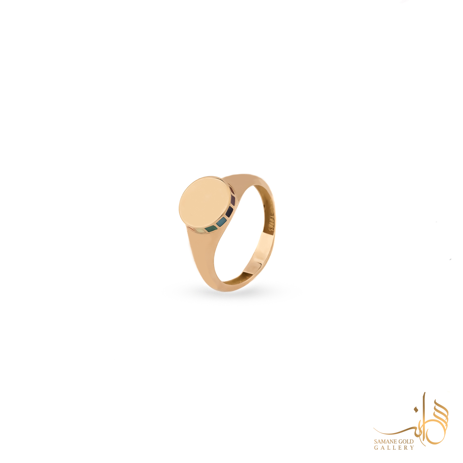 انگشتر طلا دایره رنگی شیک