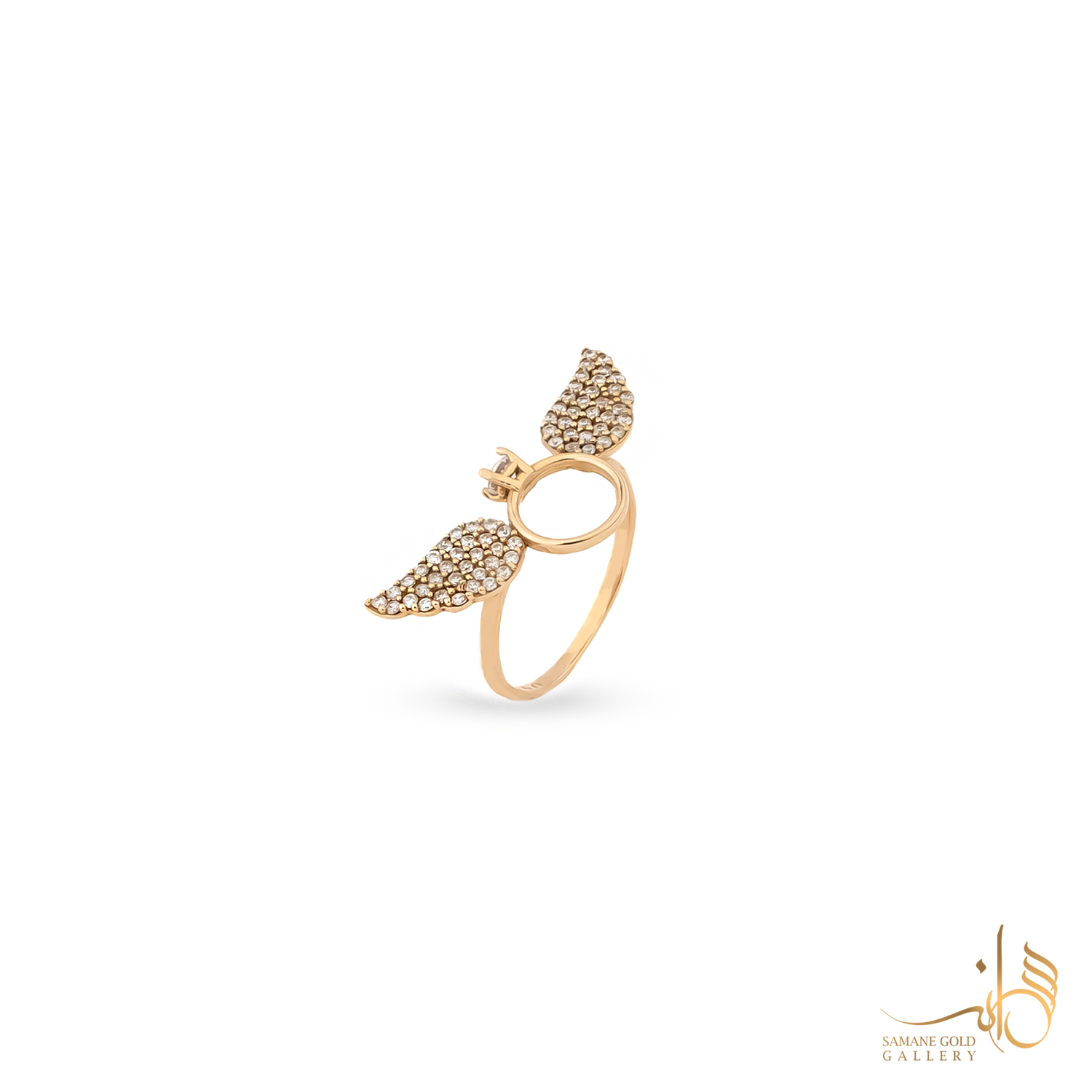 انگشتر طلا سولیتر و بال فرشته