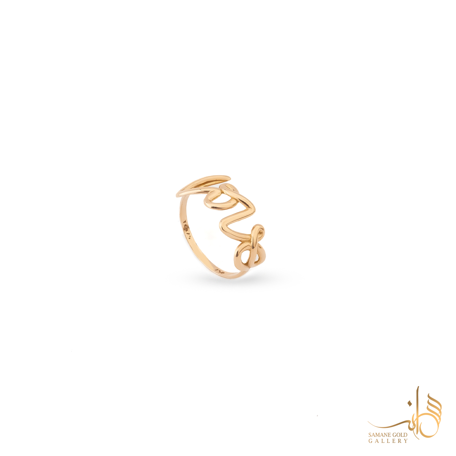 انگشتر طلا لاو خط شکسته مینیمال