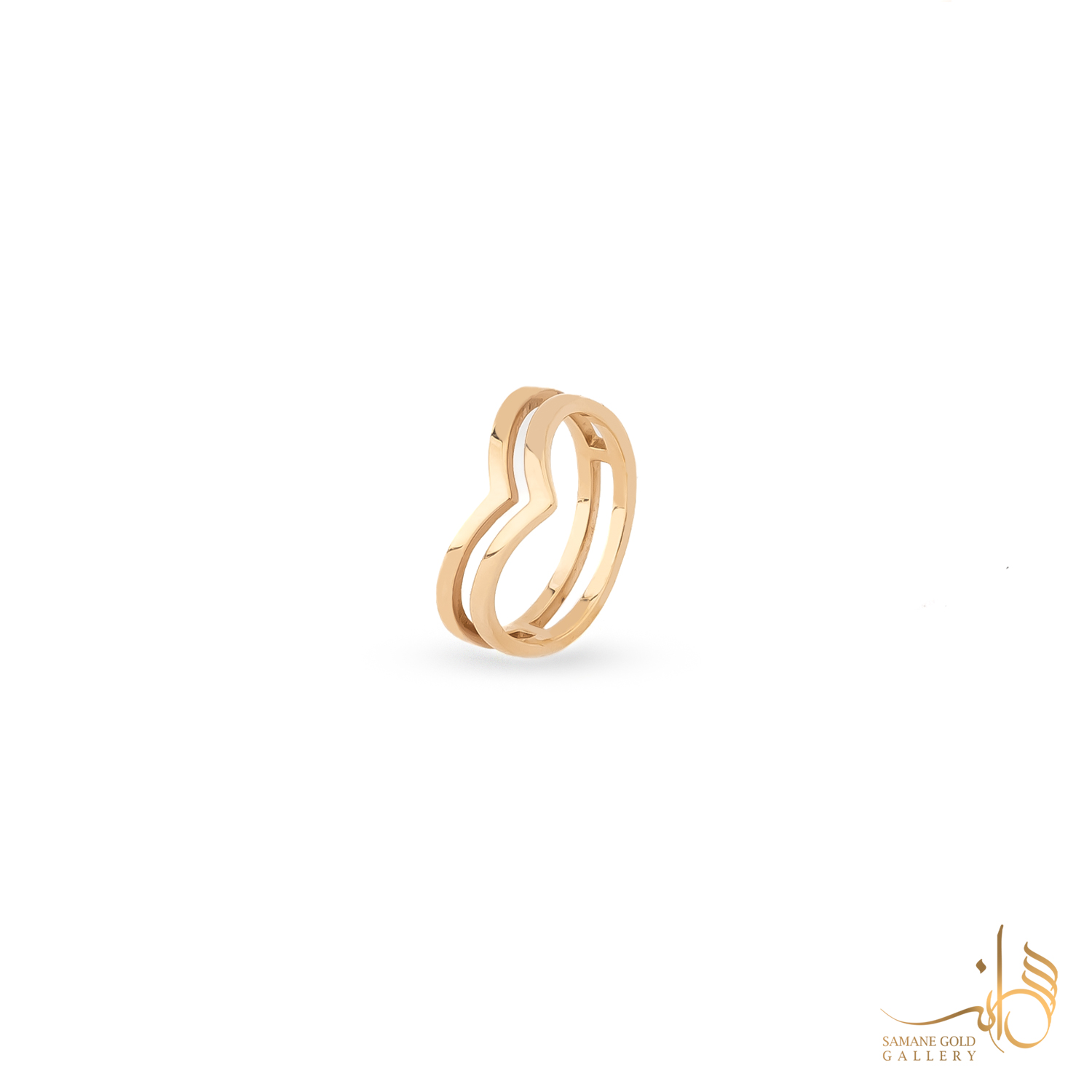 انگشتر طلا V دوتایی