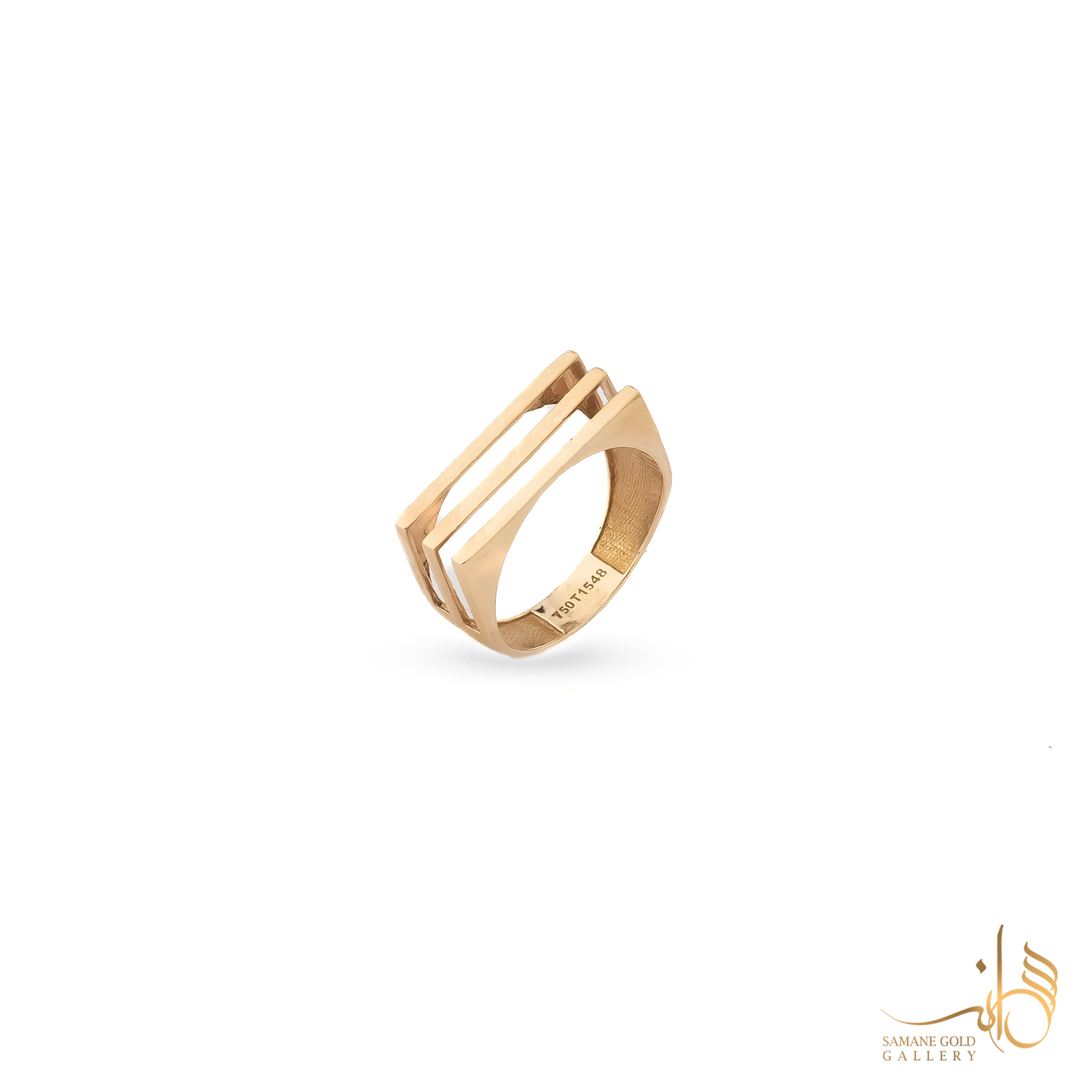 انگشتر طلا سه خط مینیمال