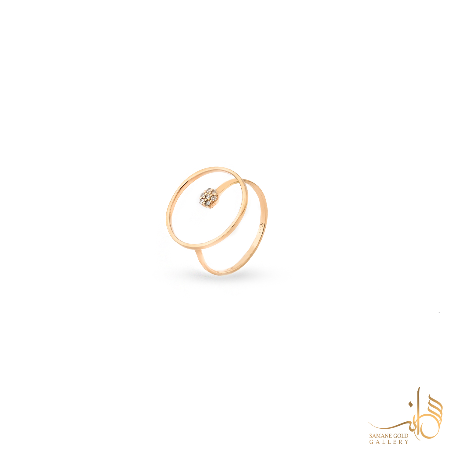 انگشتر طلا دایره و فلاور