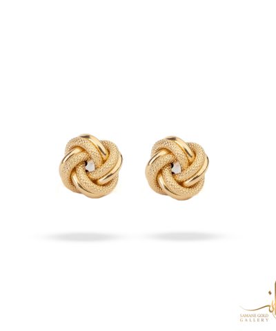 گوشواره طلا میخی گره بزرگ