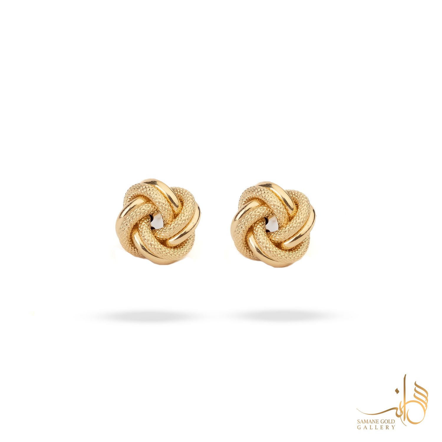 گوشواره طلا میخی گره بزرگ