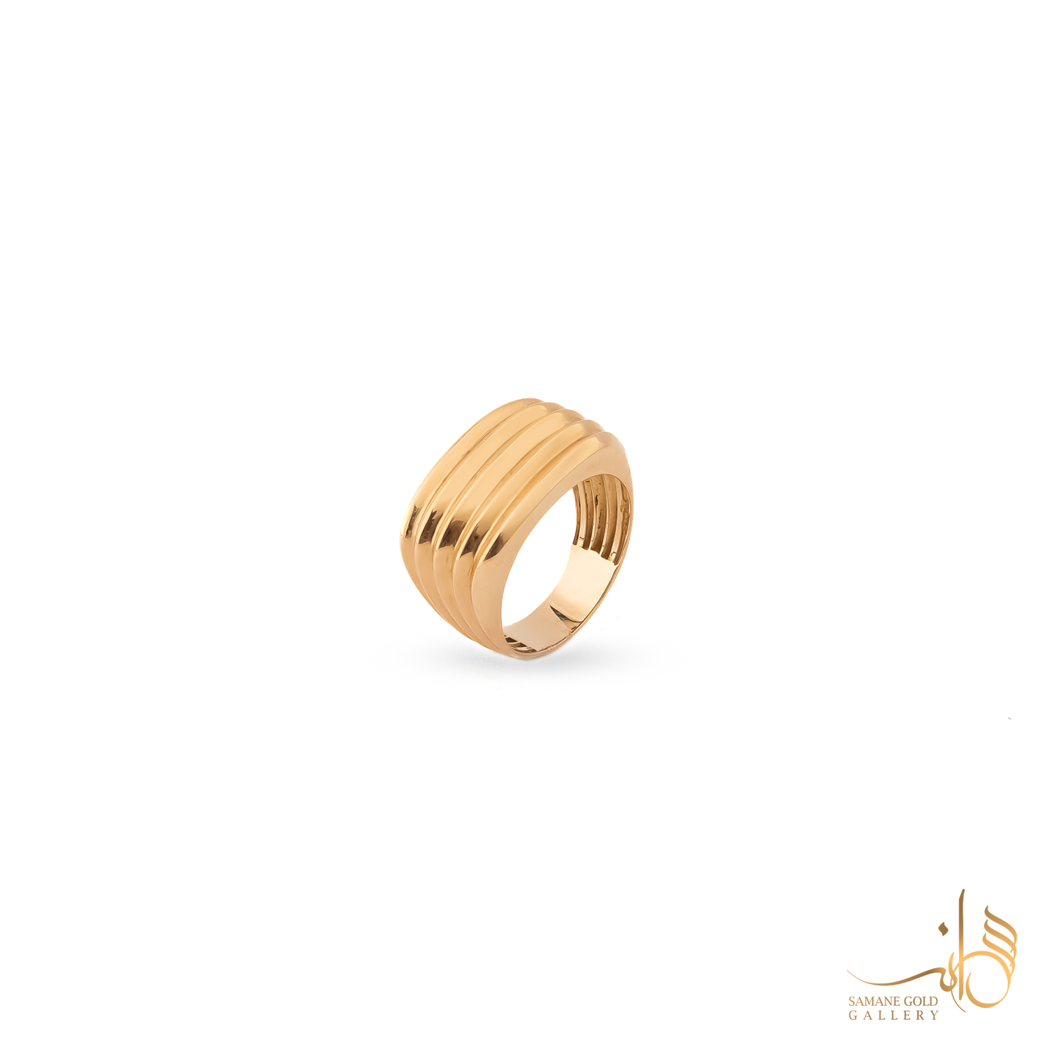 انگشتر طلا پنج رج آینه‌ای