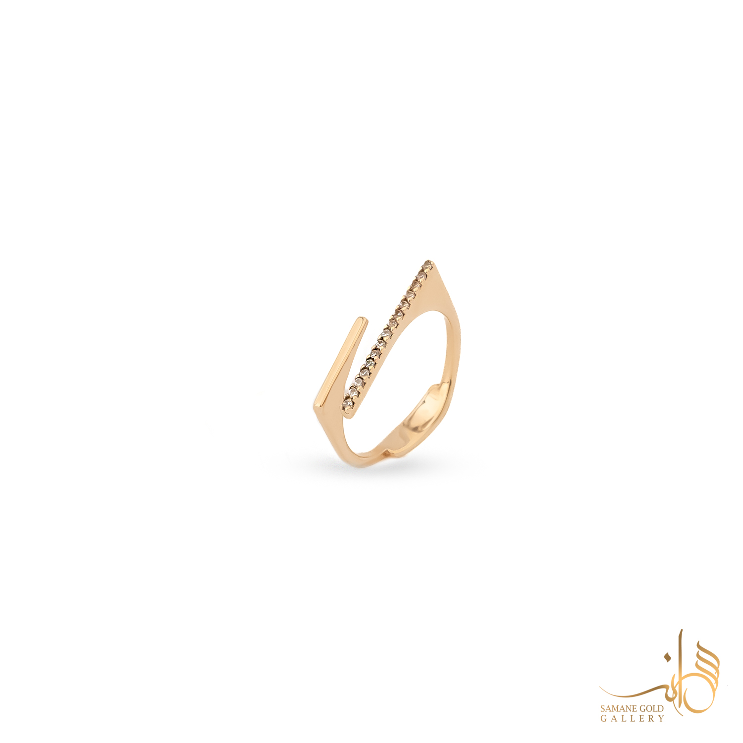 انگشتر طلا دوخط نیمه