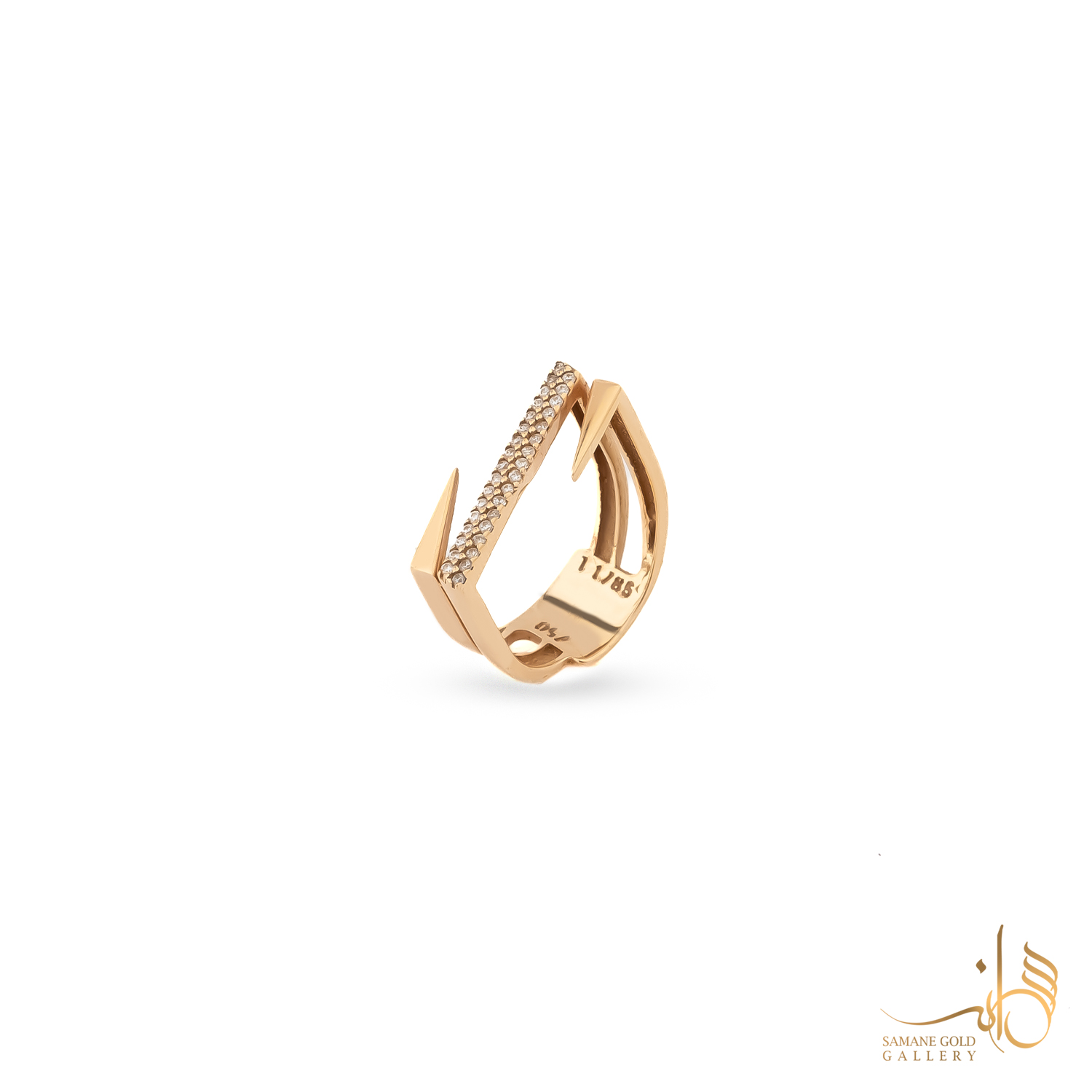 انگشتر طلا سه خط نیمه