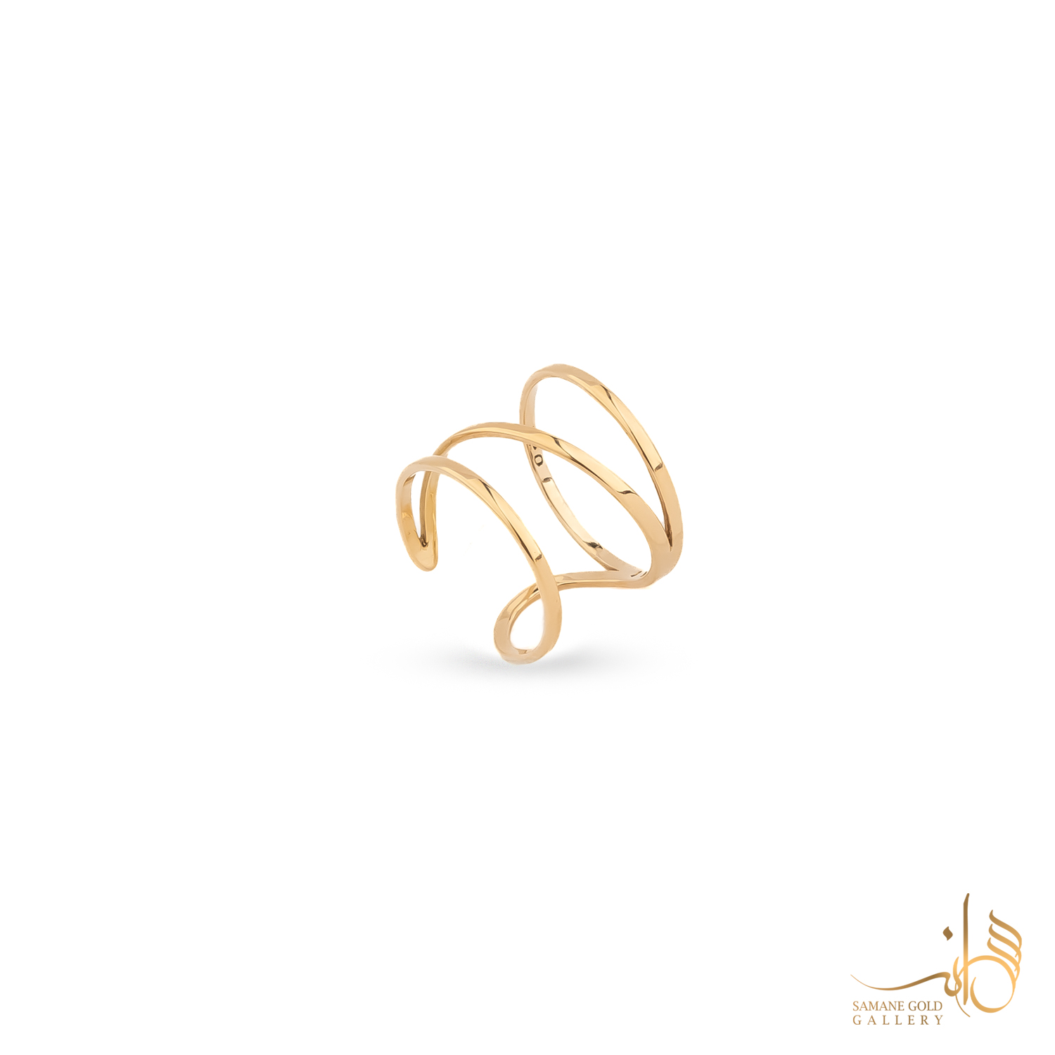 انگشتر طلا سه رج مورب