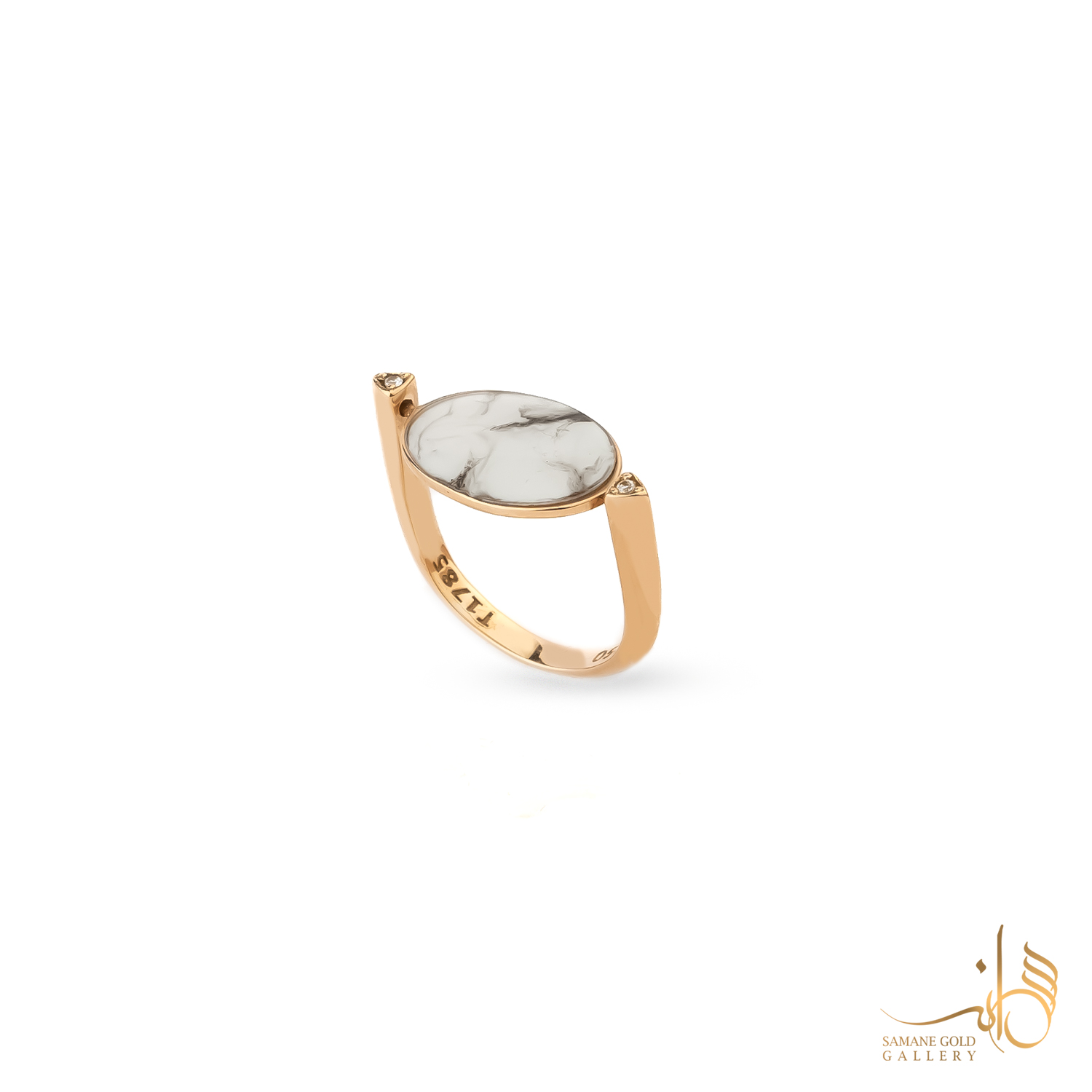 انگشتر طلا طرح سنگ مرمر