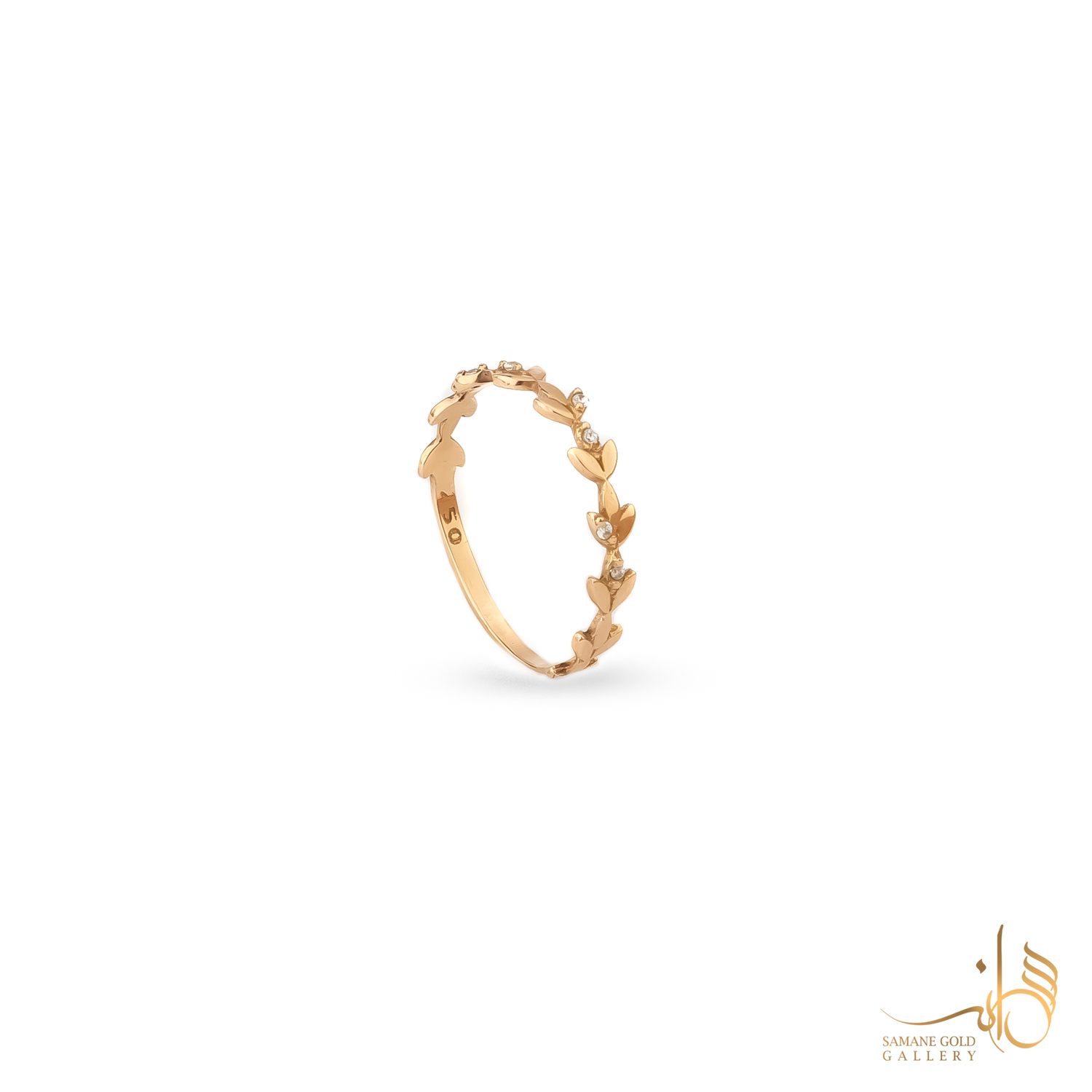 انگشتر برگ نگین‌دار