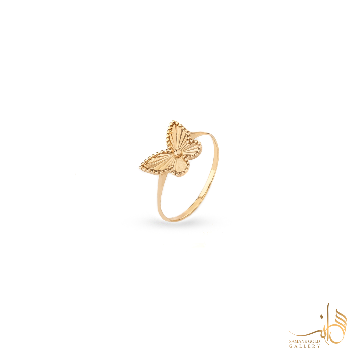 انگشتر طلا پروانه تراش‌دار