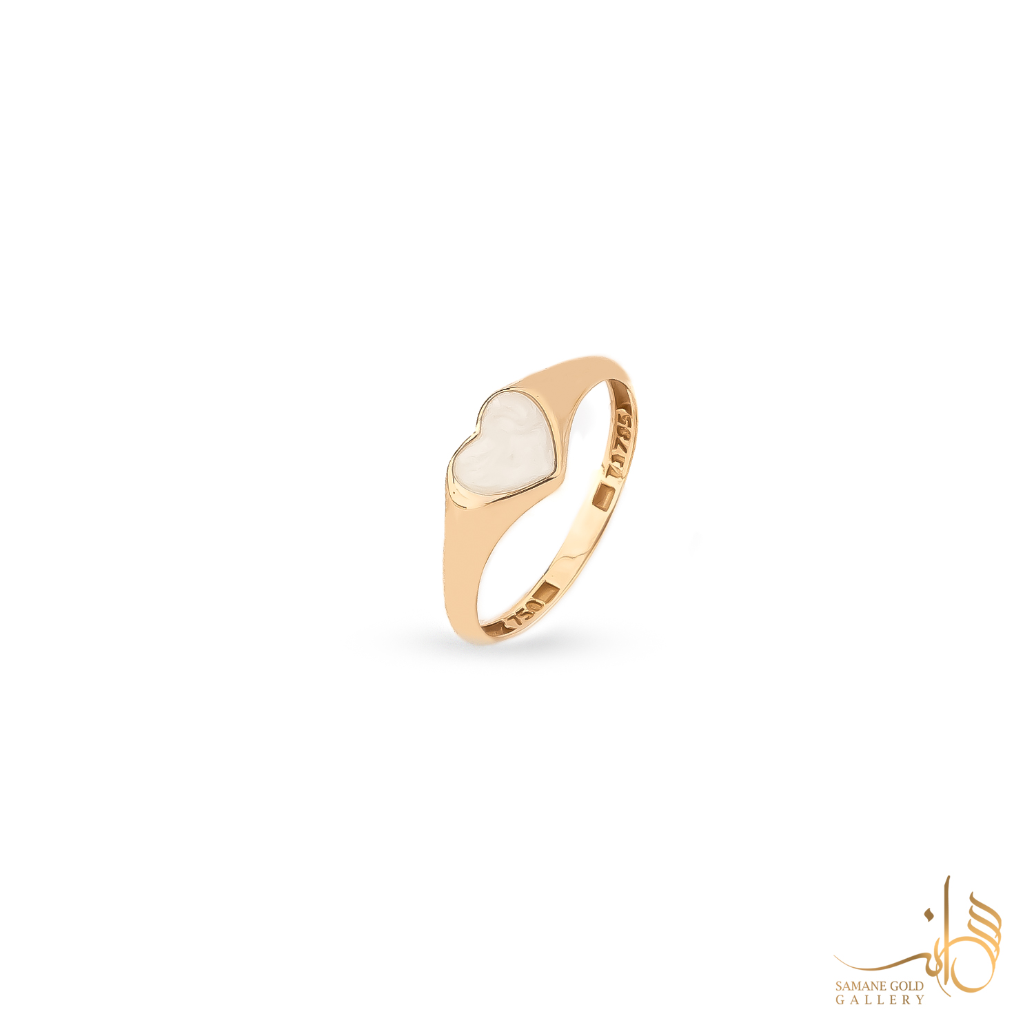 انگشتر طلا قلب سفید