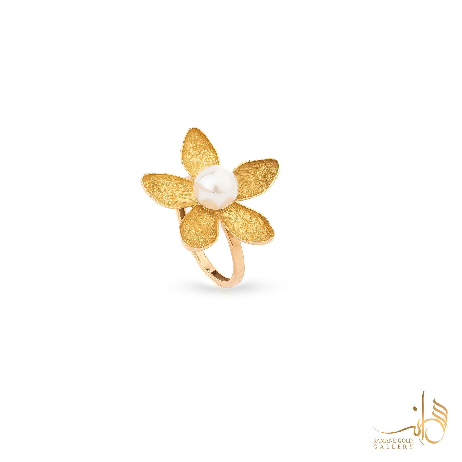 انگشتر طلا گل و مروارید