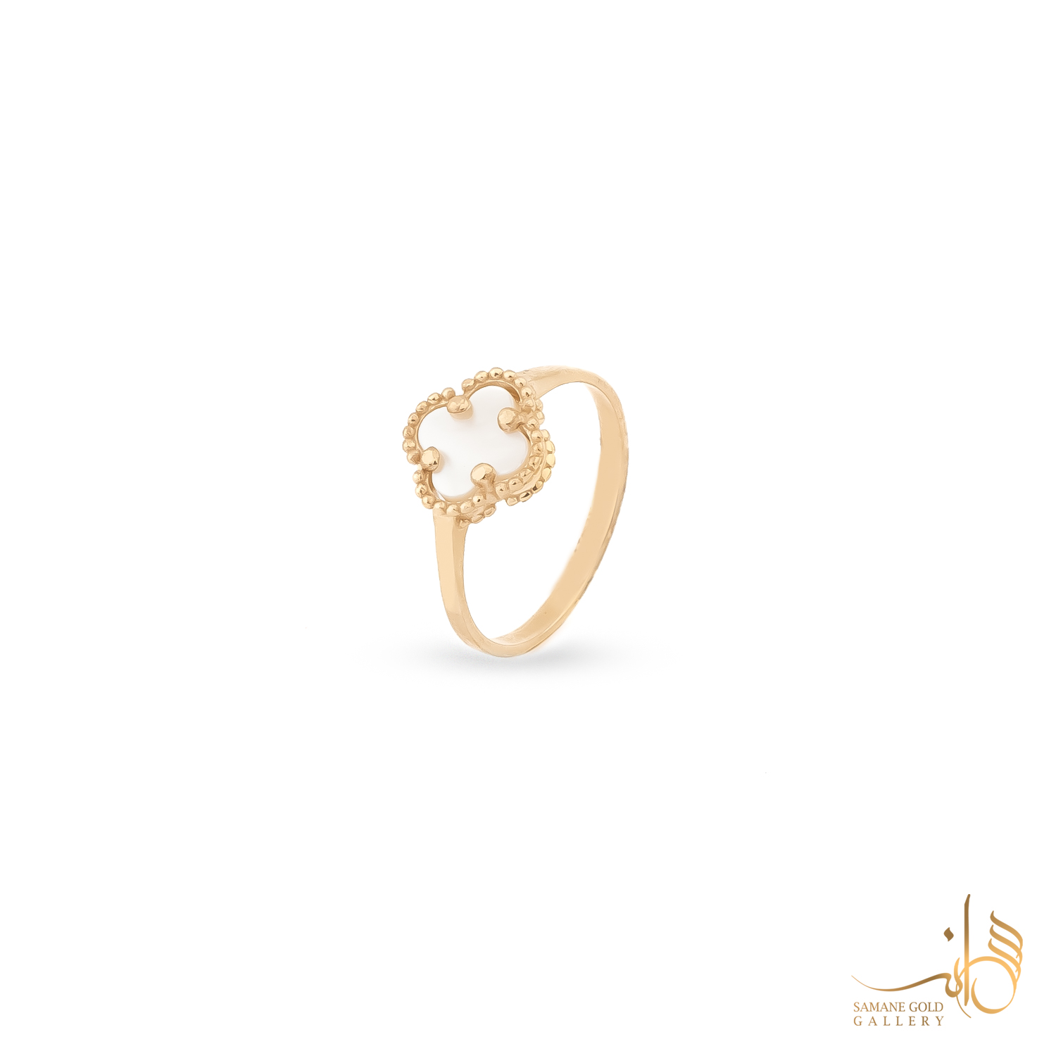 انگشتر طلا ونکلیف صدف سفید