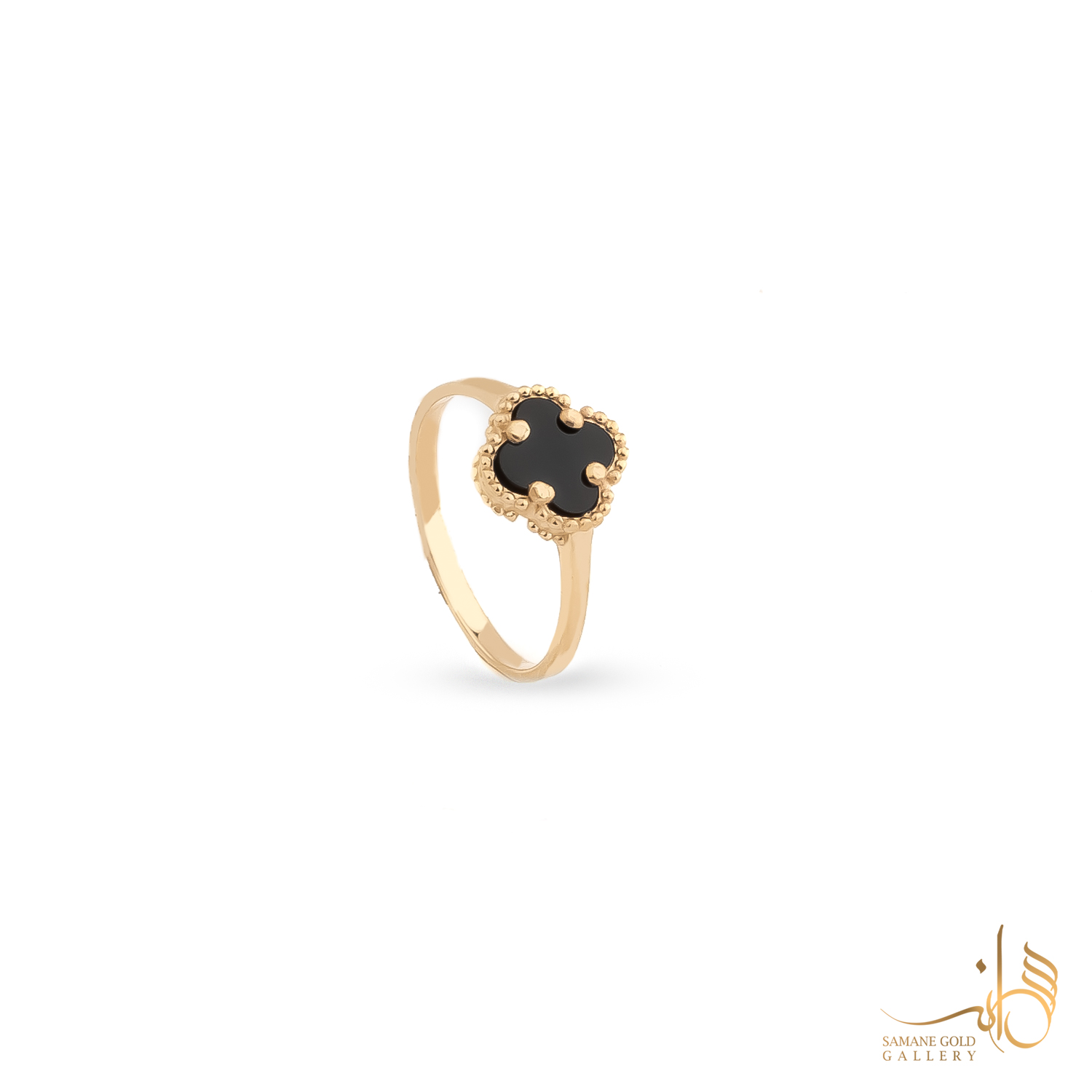 انگشتر طلا ونکلیف سنگ مشکی ساده