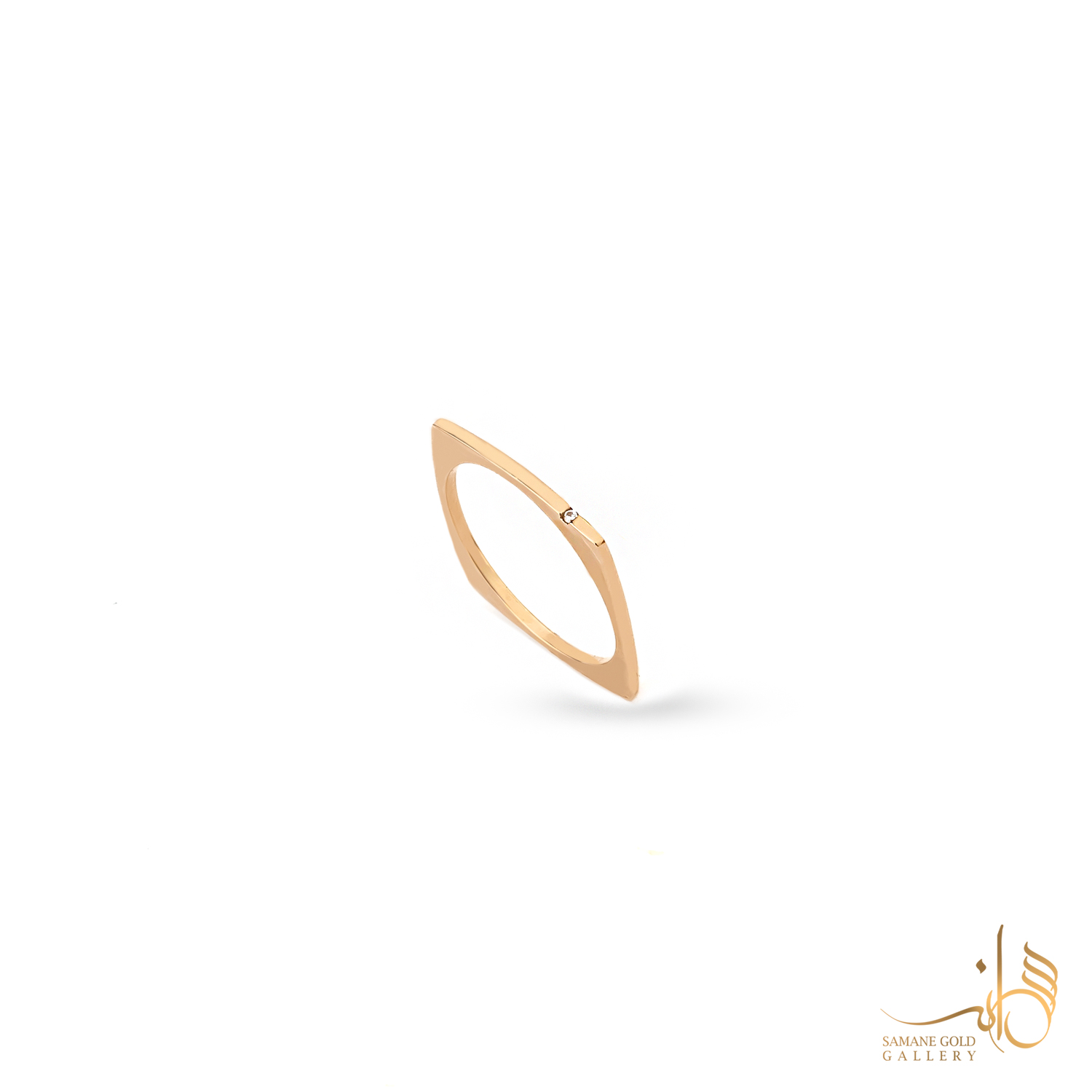 انگشتر طلا مربع تک نگین