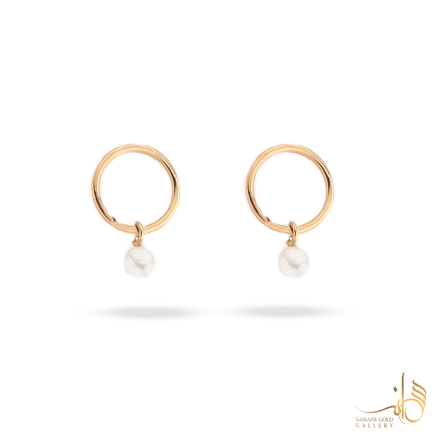 گوشواره طلا میخی دایره مروارید