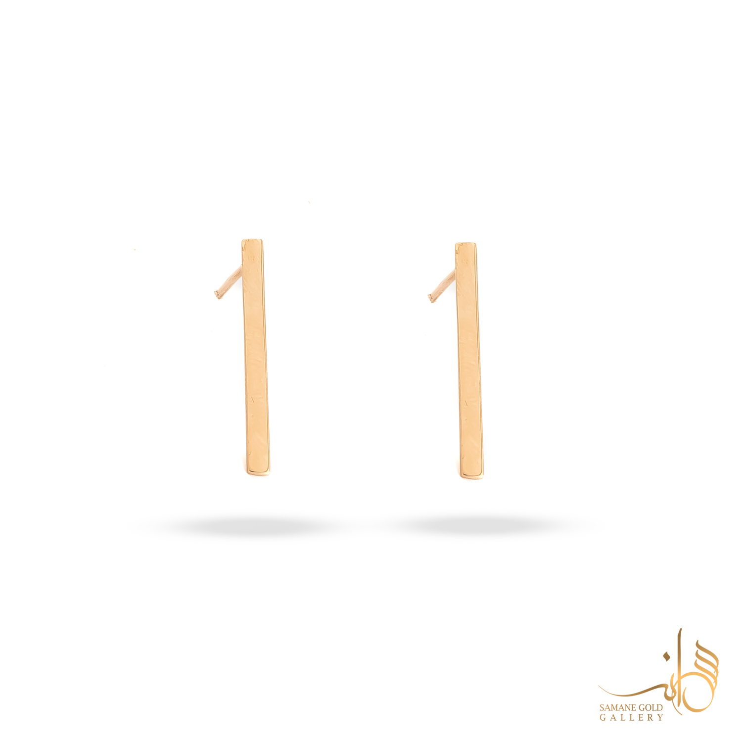 گوشواره طلا میخی خط آینه‌ای