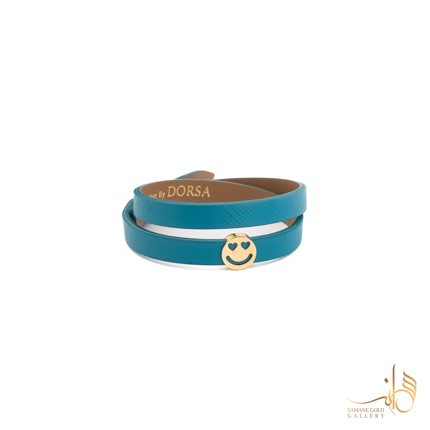 دستبند طلا و چرم کشویی استیکر ایموجی