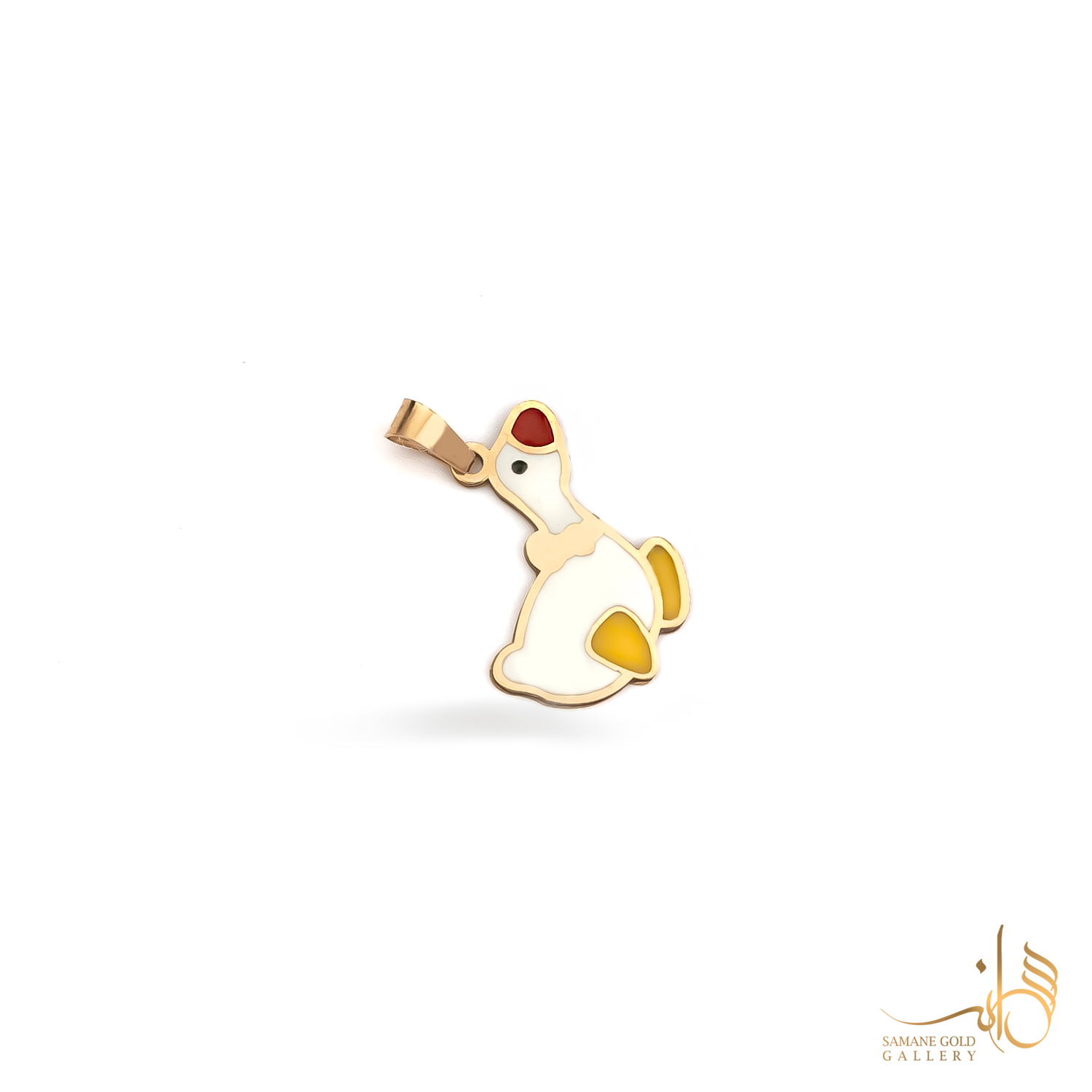 آویز طلا اردک میناکاری