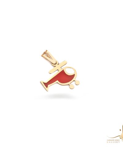 آویز طلا هلیکوپتر میناکاری