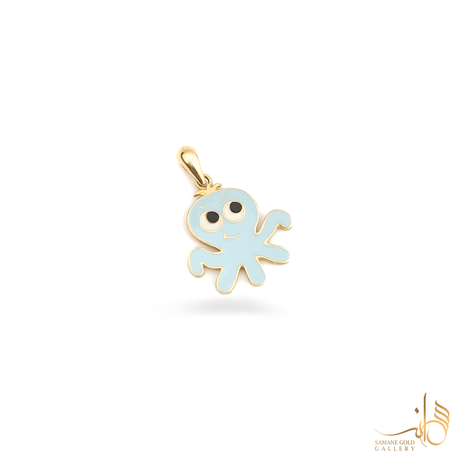 آویز طلا هشت‌پا آبی