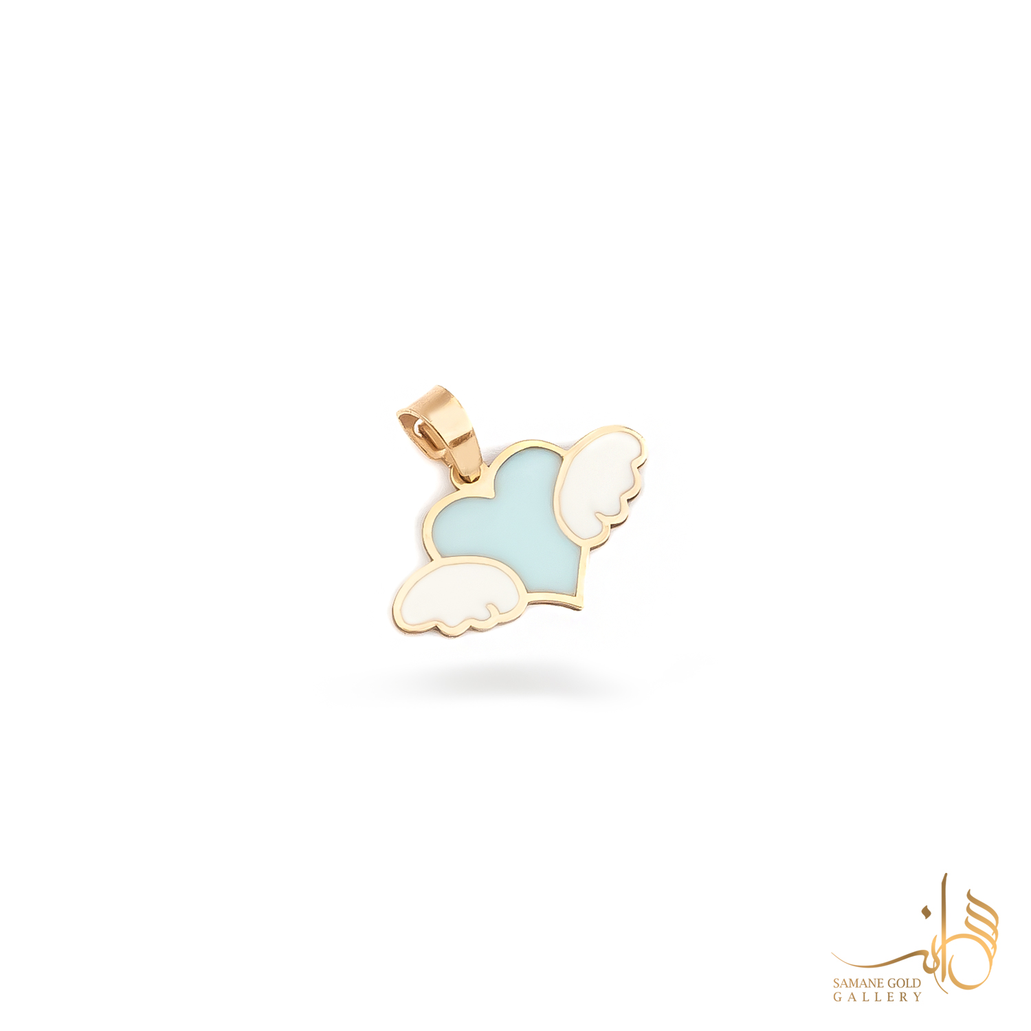 آویز طلا بال فرشته و قلب