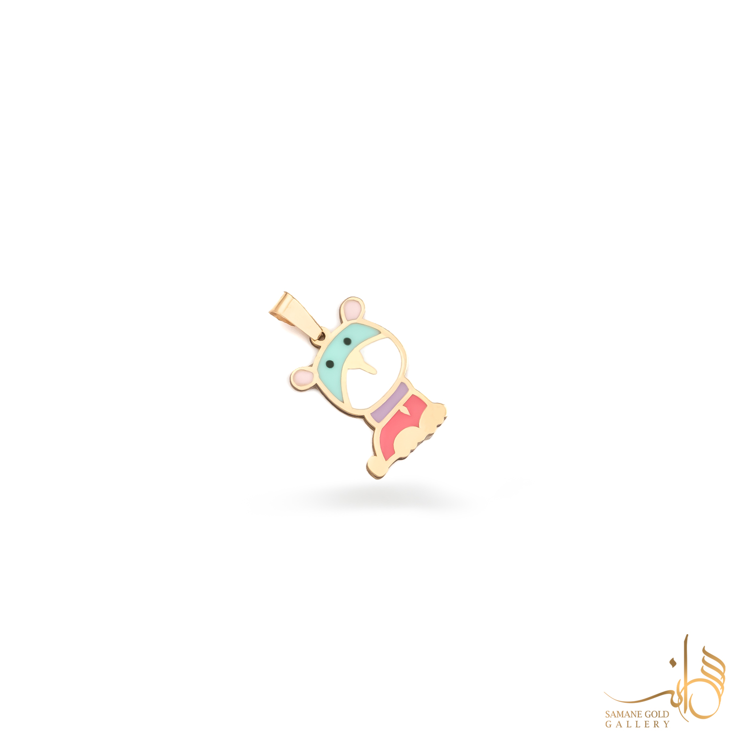 آویز طلا ببر رنگی