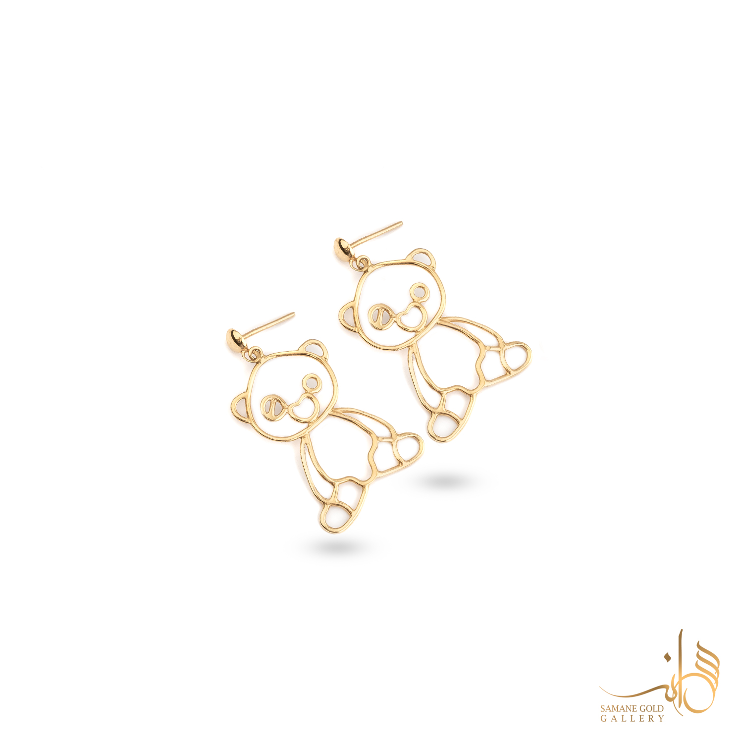 گوشواره طلا میخی تدی دستساز