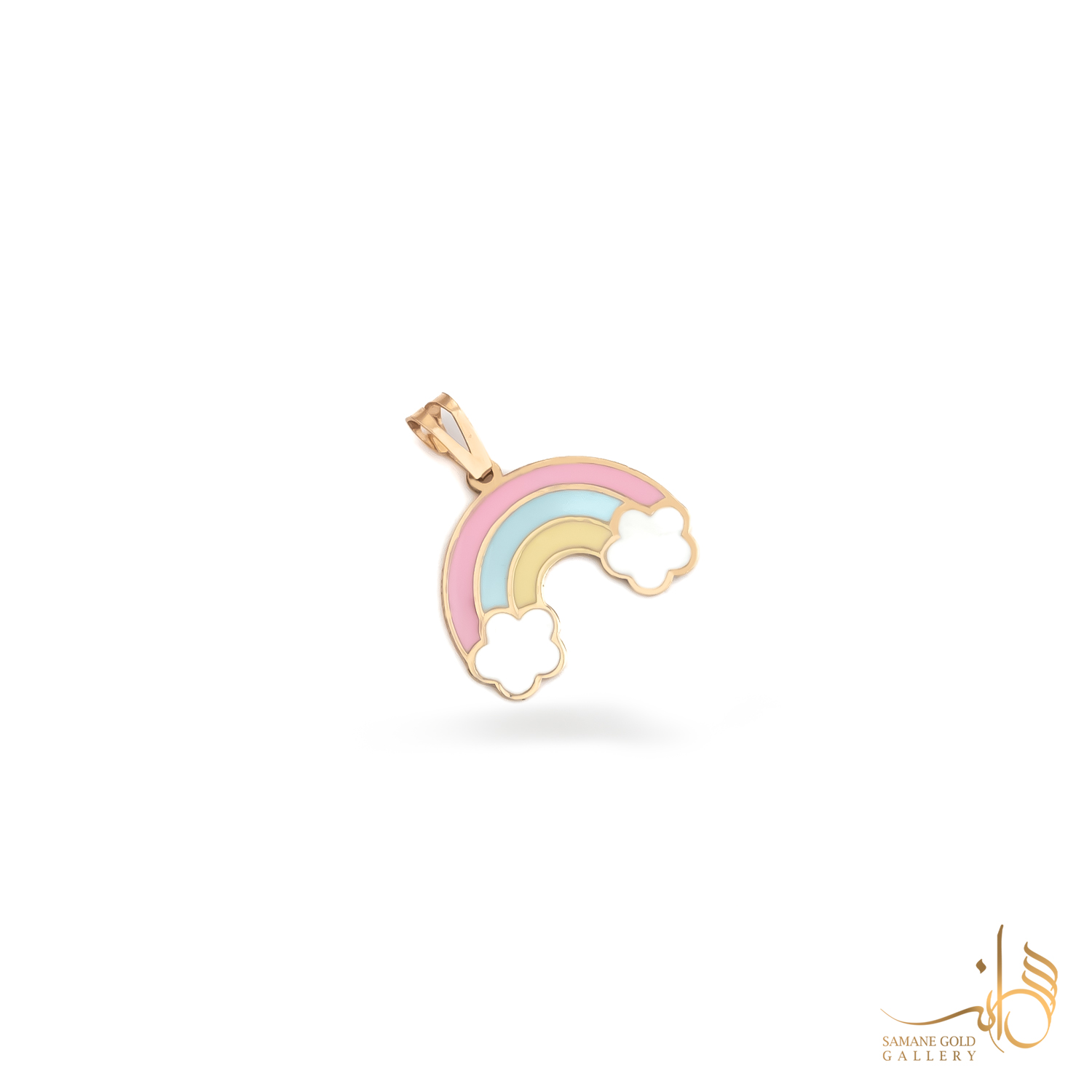 آویز طلا رنگین‌ کمان میناکاری