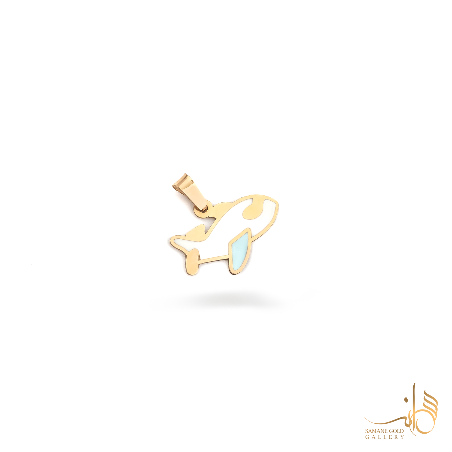 آویز طلا هواپیما میناکاری بچگانه