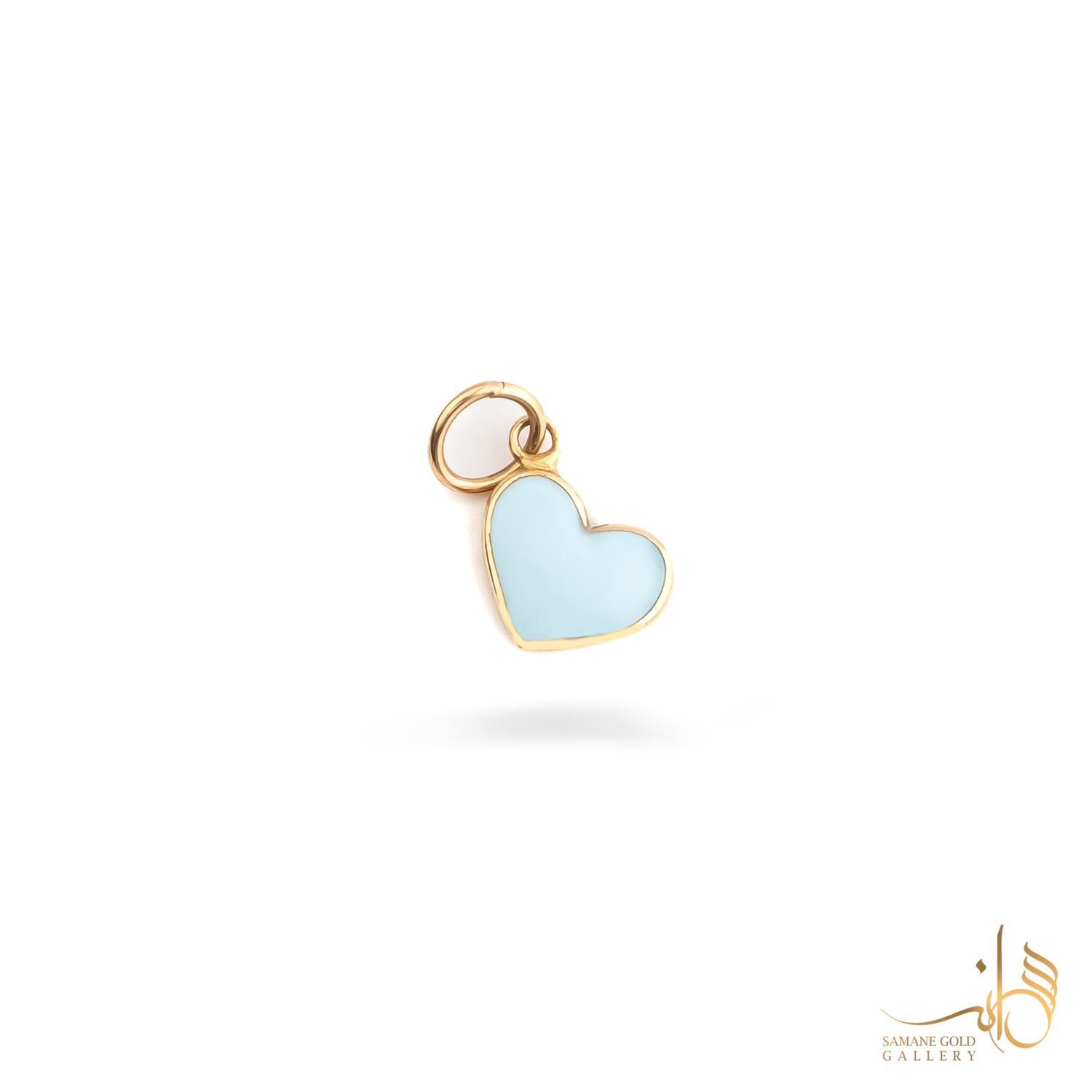 آویز طلا قلب مینا آبی