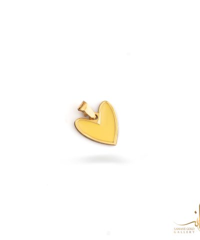 آویز طلا قلب مینا زرد