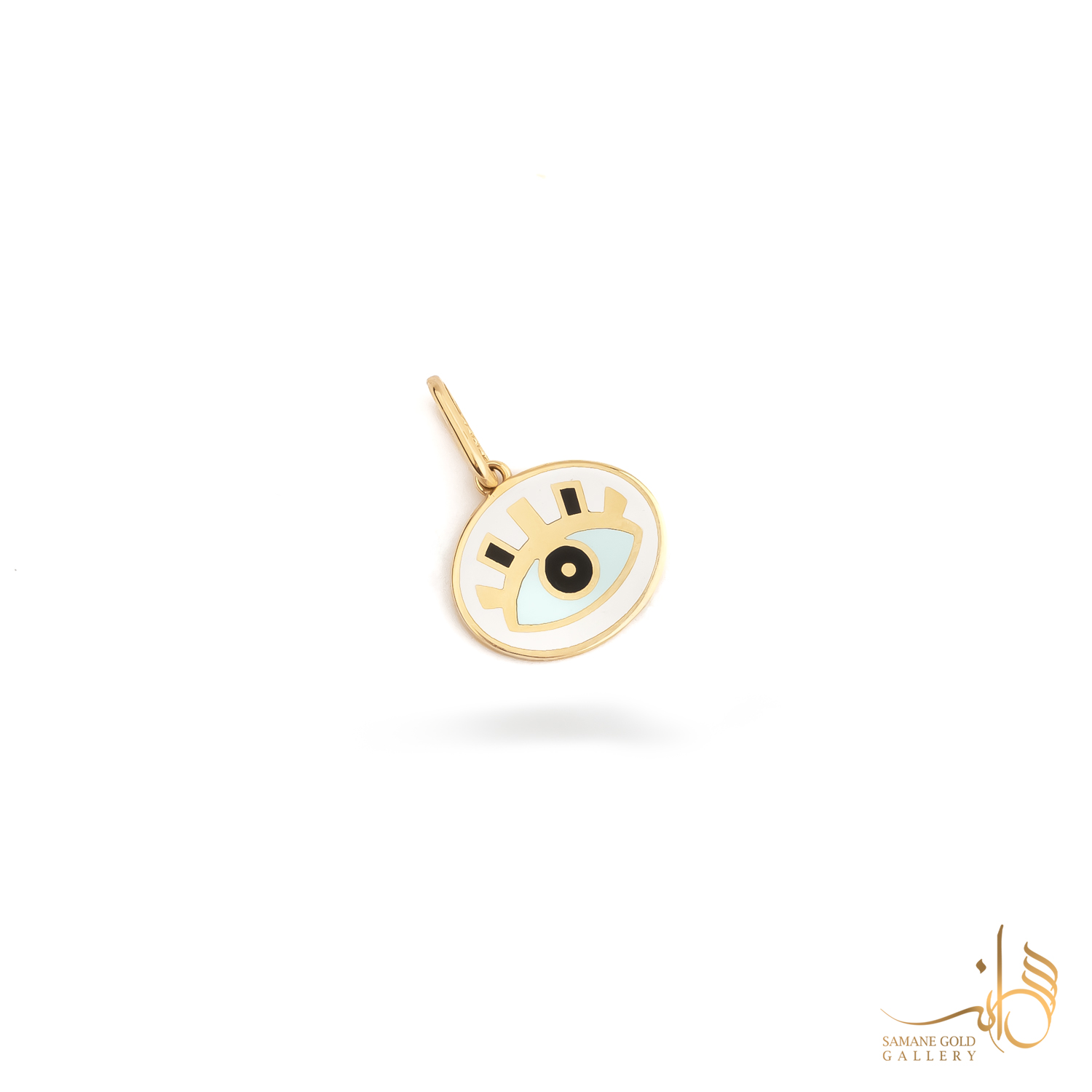 آویز طلا بیضی چشم‌نظر