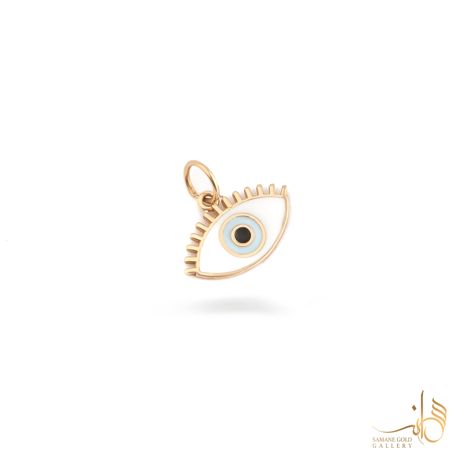 آویز طلا چشم مژه‌دار میناکاری