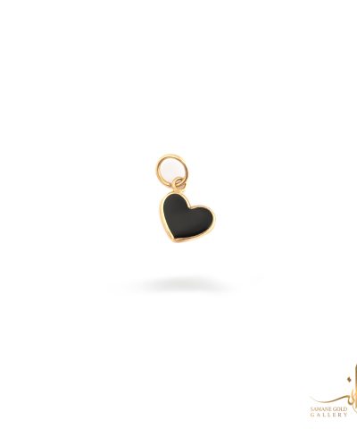 آویز طلا قلب دفرمه مشکی