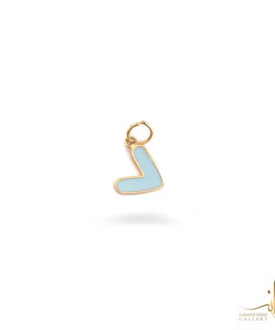 آویز طلا قلب دفرمه آبی