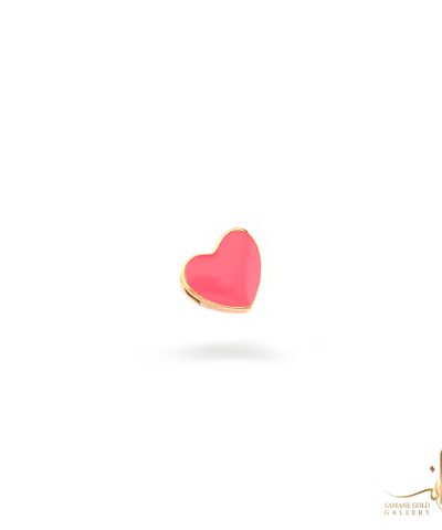 آویز طلا قلب مینا صورتی باربی