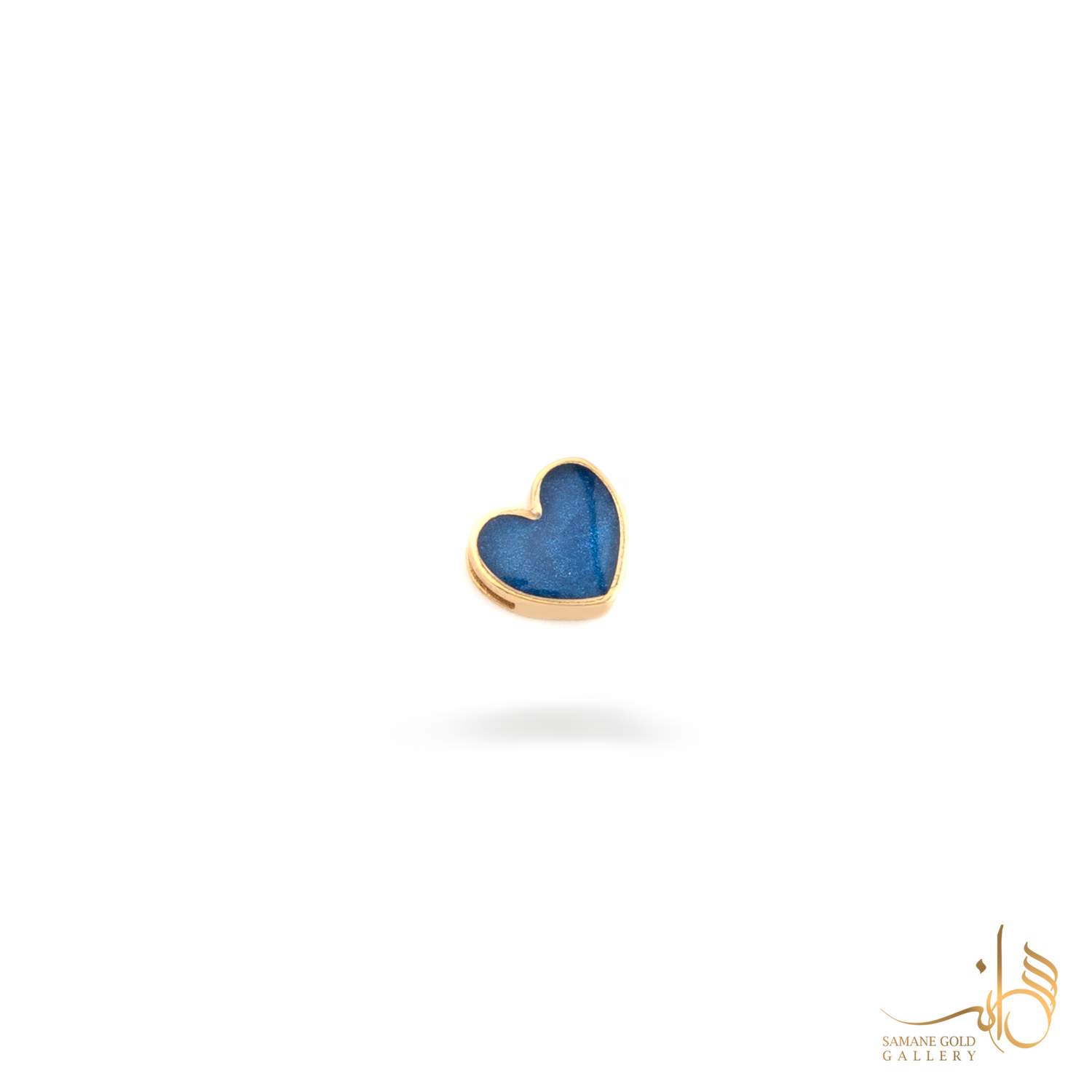 آویز طلا قلب مینا سرمه‌ای