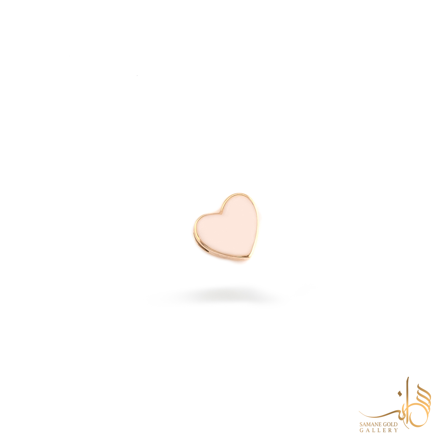 آویز طلا قلب مینا صورتی لایت