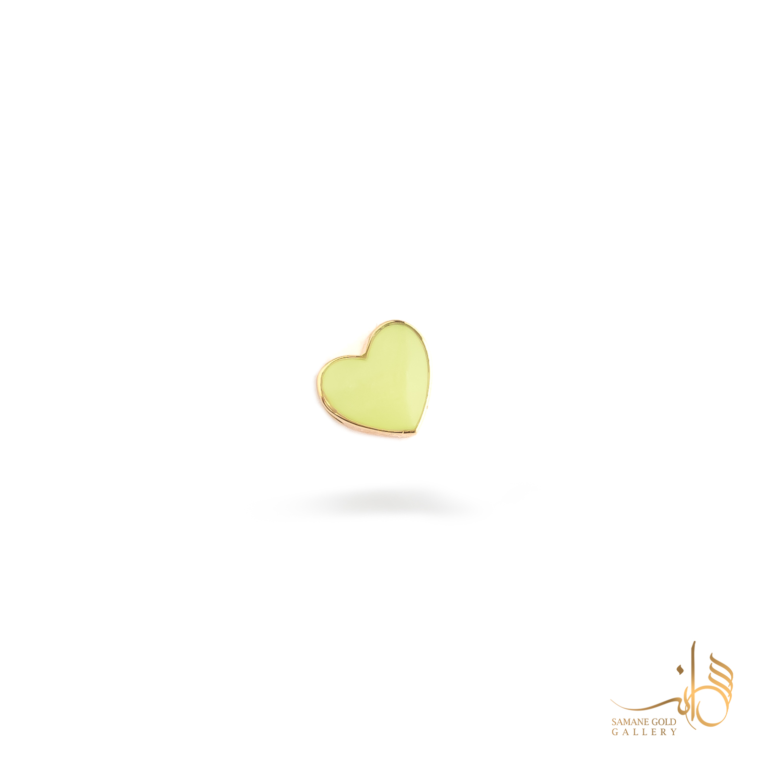 آویز طلا قلب مینا زرد