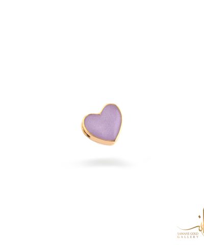 آویز طلا قلب مینا بنفش