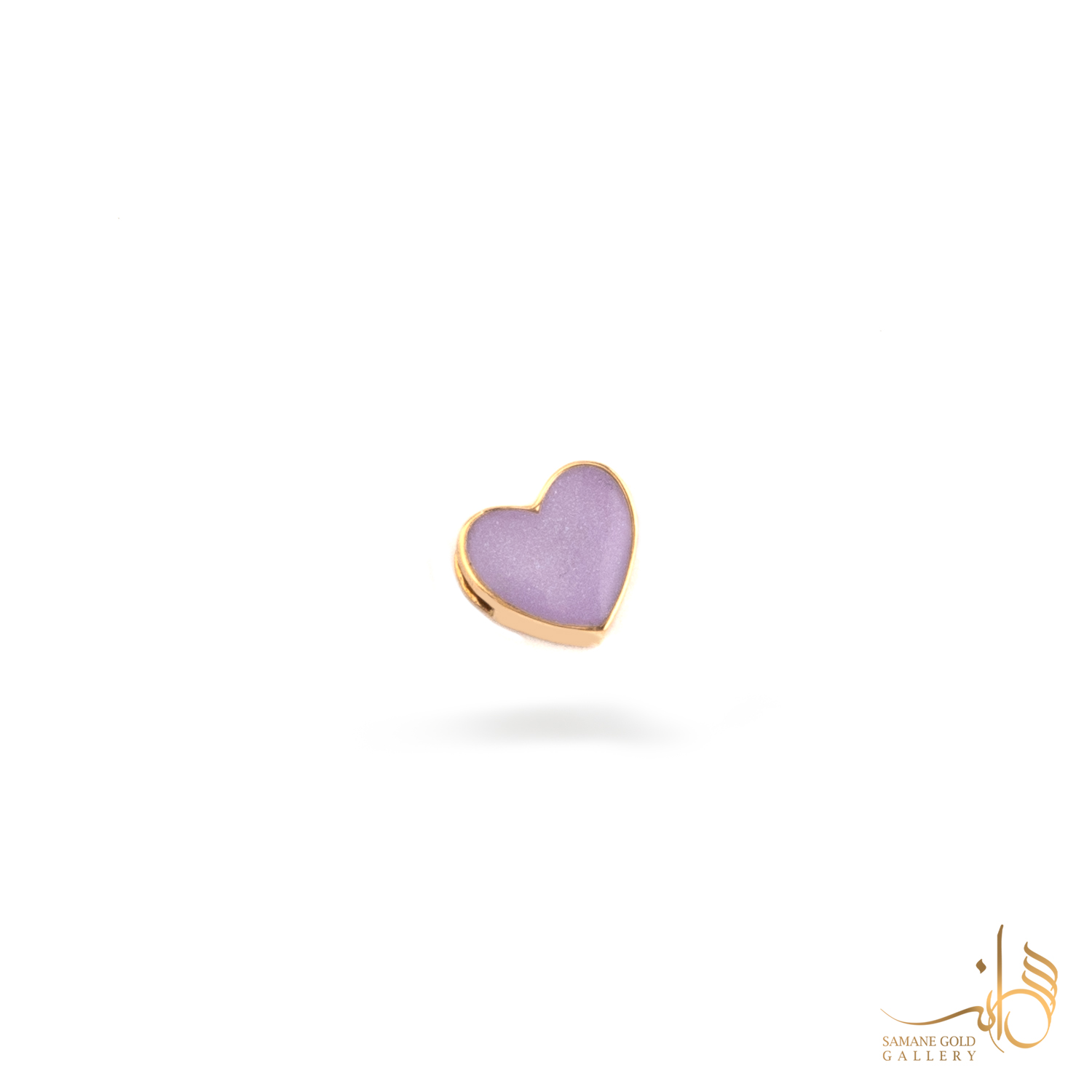 آویز طلا قلب مینا بنفش